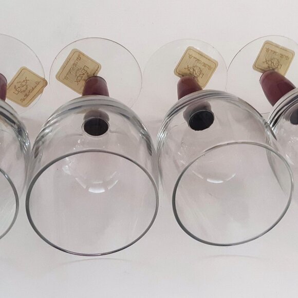 Lenox Crystal Avalon Amethyst Water Wine Goblets Stem Glasses Set of 4 New Cond. - Picture 10 of 15